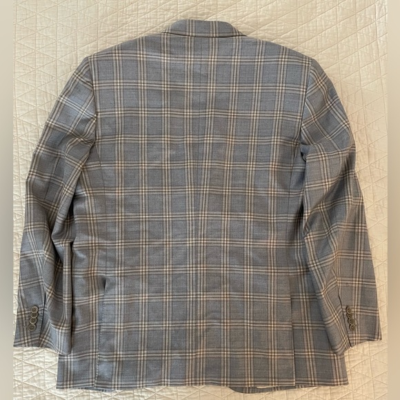 TRUSSINI made In Italy Super 130’s Wool Check Print Jacket Size 46R - Picture 7 of 11